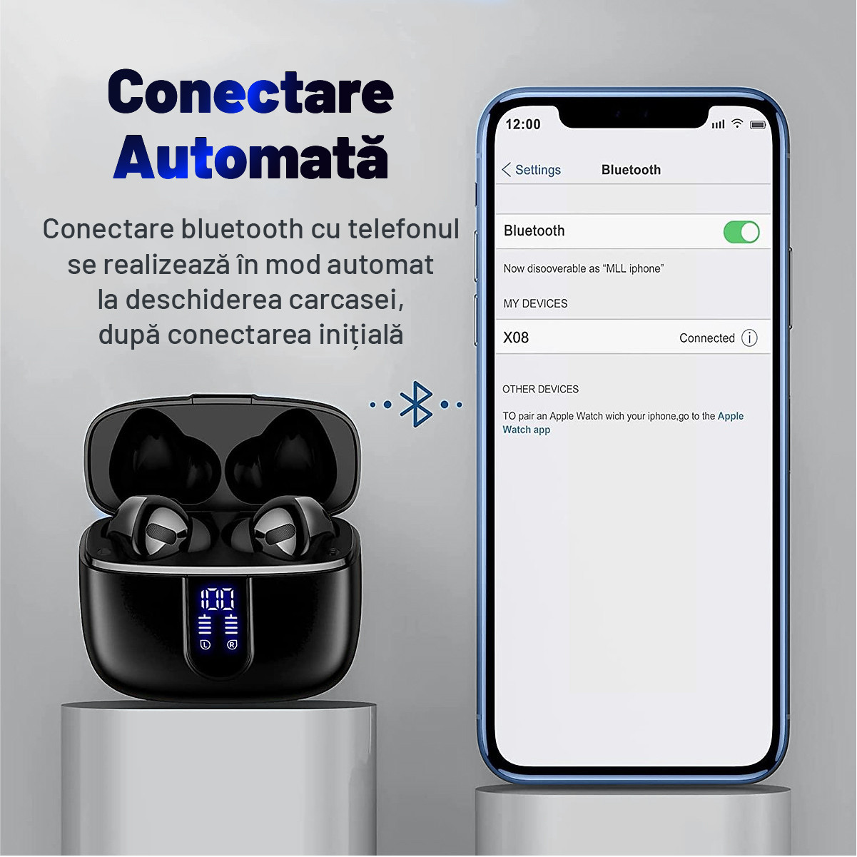 Casti True Wireless Inonova®, Perfect Sound X08, fara fir, Bluetooth 5.3 - imagine 5